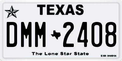 TX license plate DMM2408