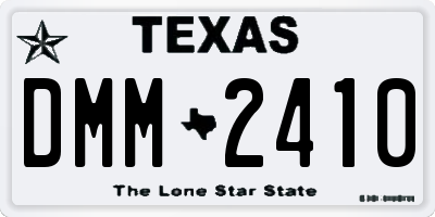 TX license plate DMM2410