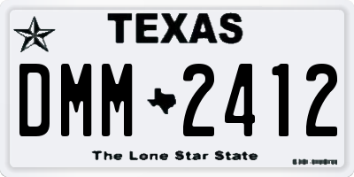 TX license plate DMM2412