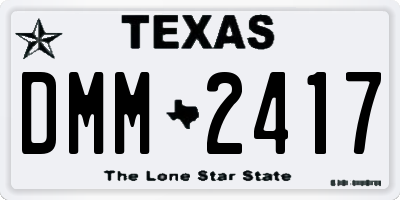 TX license plate DMM2417