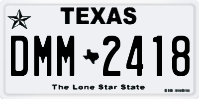 TX license plate DMM2418