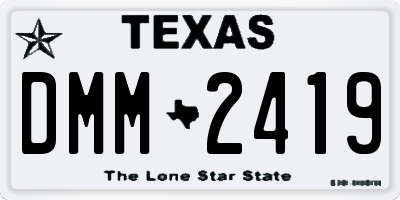 TX license plate DMM2419