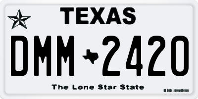 TX license plate DMM2420