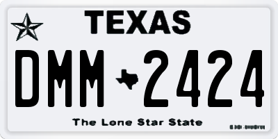 TX license plate DMM2424
