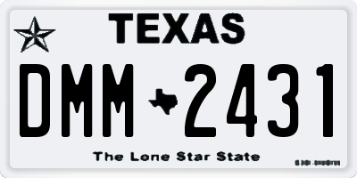 TX license plate DMM2431