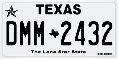 TX license plate DMM2432