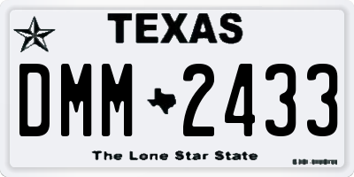 TX license plate DMM2433