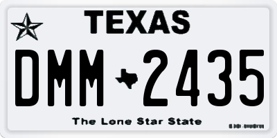 TX license plate DMM2435