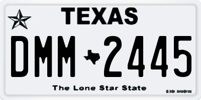 TX license plate DMM2445