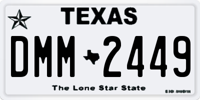 TX license plate DMM2449