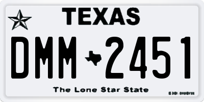 TX license plate DMM2451