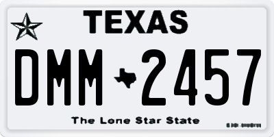 TX license plate DMM2457