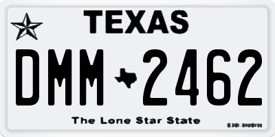 TX license plate DMM2462