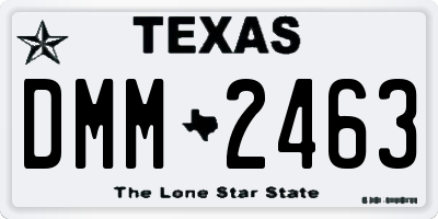 TX license plate DMM2463