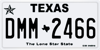 TX license plate DMM2466