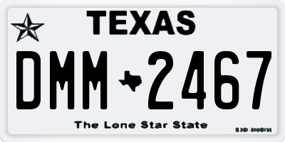 TX license plate DMM2467