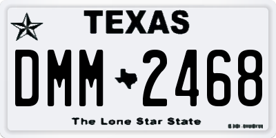 TX license plate DMM2468