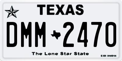 TX license plate DMM2470