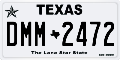 TX license plate DMM2472