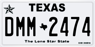 TX license plate DMM2474