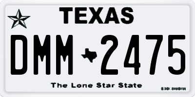 TX license plate DMM2475