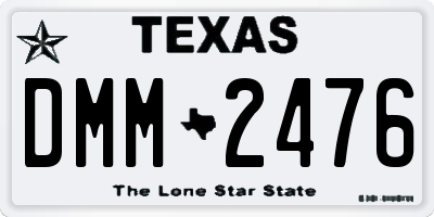 TX license plate DMM2476