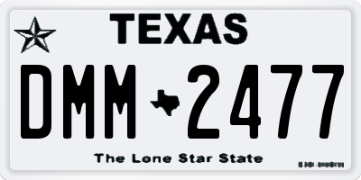 TX license plate DMM2477