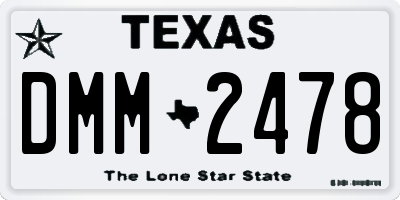 TX license plate DMM2478