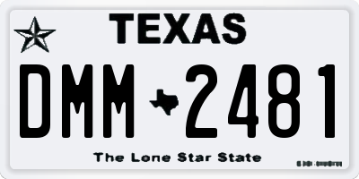 TX license plate DMM2481