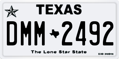 TX license plate DMM2492