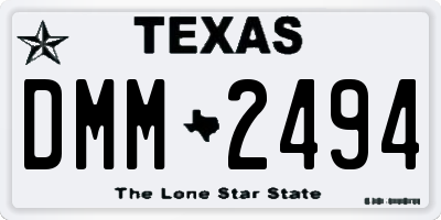 TX license plate DMM2494