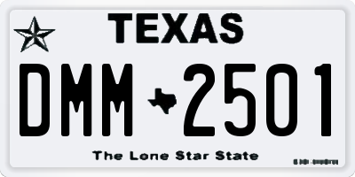 TX license plate DMM2501