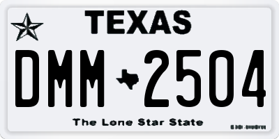 TX license plate DMM2504