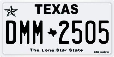 TX license plate DMM2505