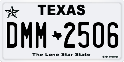 TX license plate DMM2506