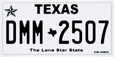 TX license plate DMM2507