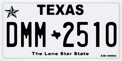 TX license plate DMM2510