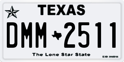 TX license plate DMM2511