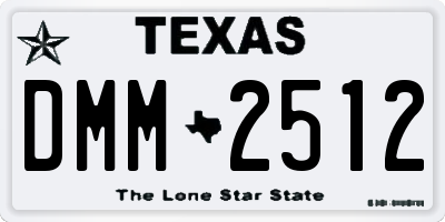 TX license plate DMM2512