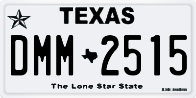 TX license plate DMM2515