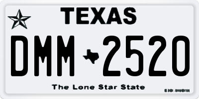 TX license plate DMM2520