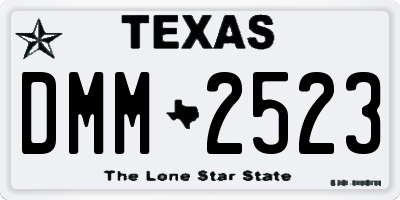 TX license plate DMM2523