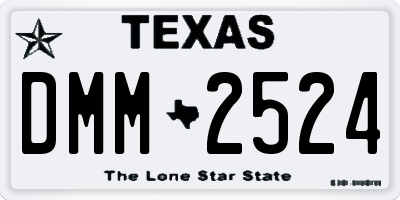 TX license plate DMM2524