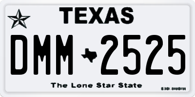 TX license plate DMM2525