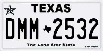 TX license plate DMM2532