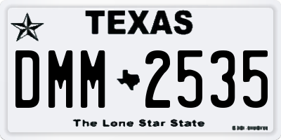 TX license plate DMM2535