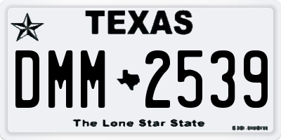 TX license plate DMM2539
