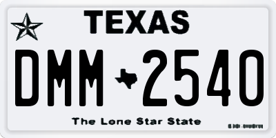 TX license plate DMM2540