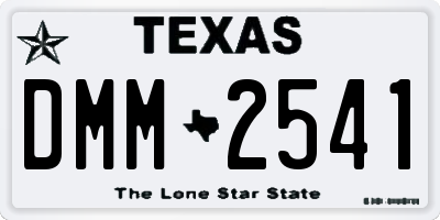 TX license plate DMM2541