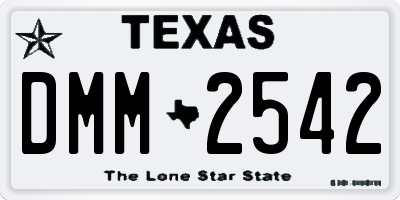 TX license plate DMM2542